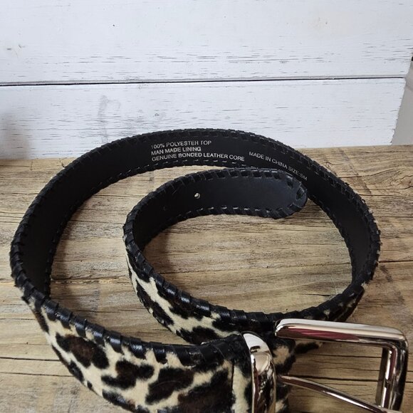 No Brand Leopard Print Silver Buckle Belt size small - Picture 5 of 7